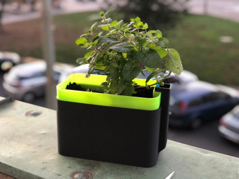 A 3D printed two-color self-watering planter