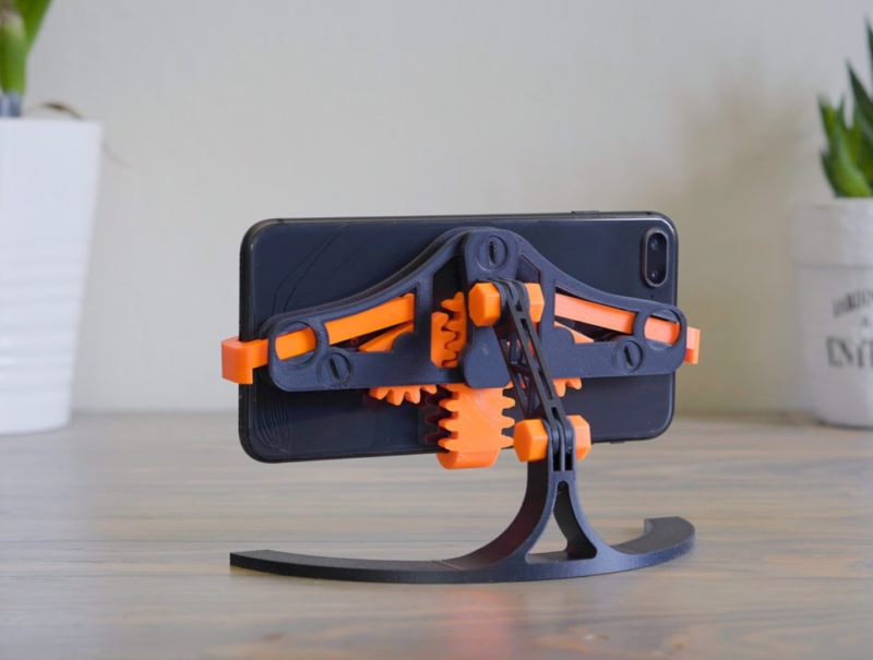 A 3D printed phone holder.
