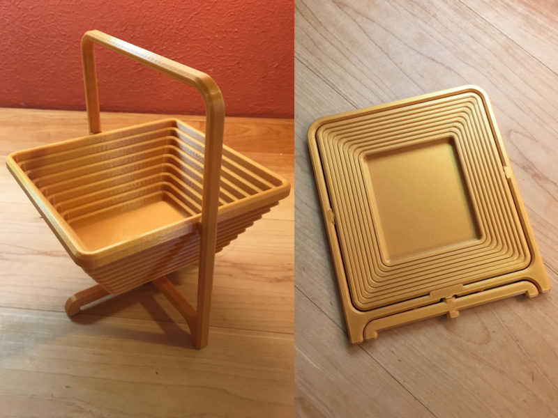 A 3D printed foldable basket