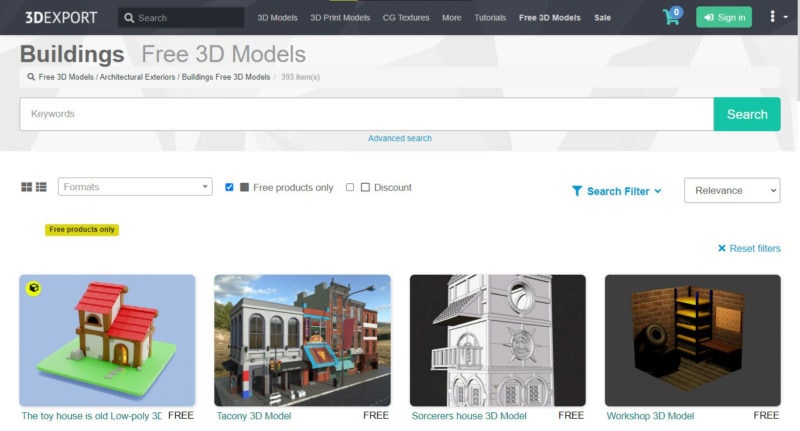 Screenshot of 3D Export premium printing file sharing marketplace