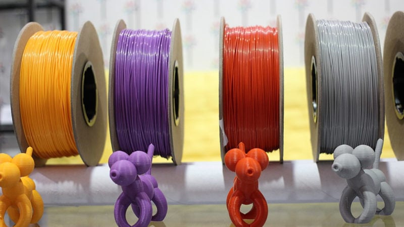 Rolls of FDM 3D printing filament