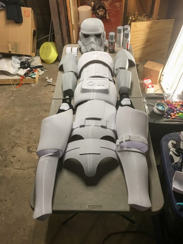 A 3D printed set of Star Wars Stormtrooper armor