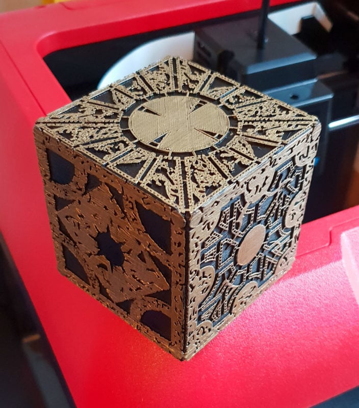 A 3D printed decorated cube
