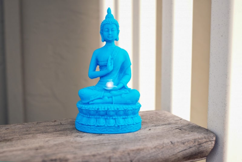 A blue buddha statue
