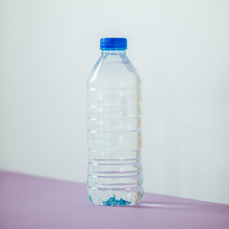 A PETG bottle filled with water