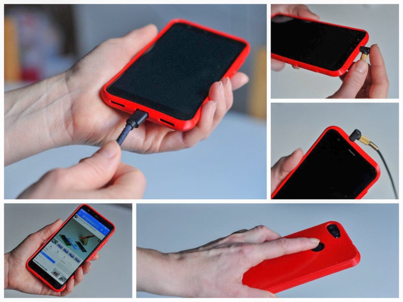 A rubber 3D printed phone case