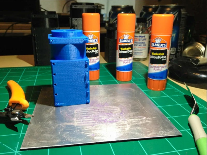 Glue sticks used to increase bed adhesion with ABS