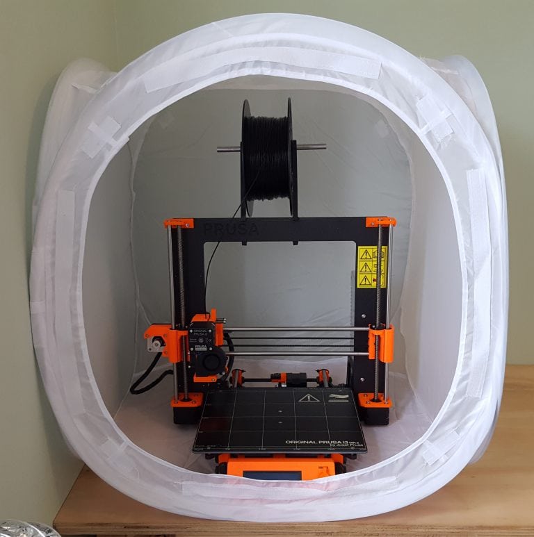 A photography lightbox used as a 3D printer enclosure
