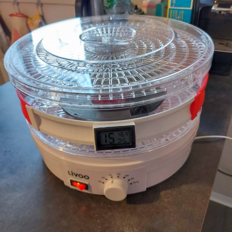 A food dehydrator used to dry out filament