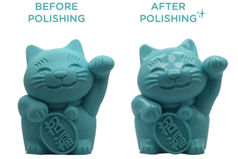 An example of Polymaker Polysmooth filament before and after polishing