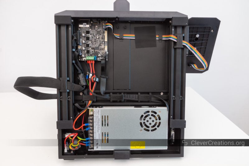 The electronics compartment with wire channels in the Ender 3 S1