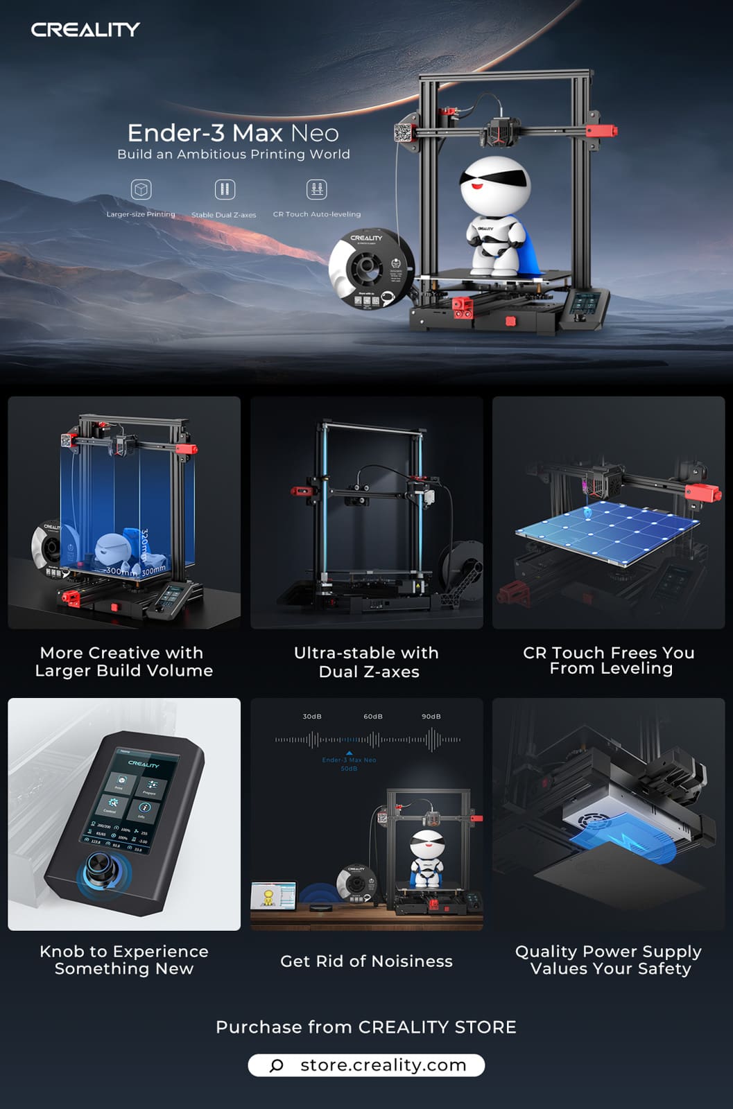 An overview of the Ender-3 Max Neo features