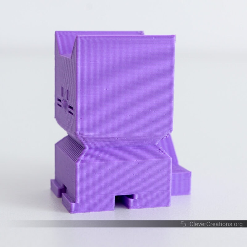 A 3D print made with input shaping disabled.