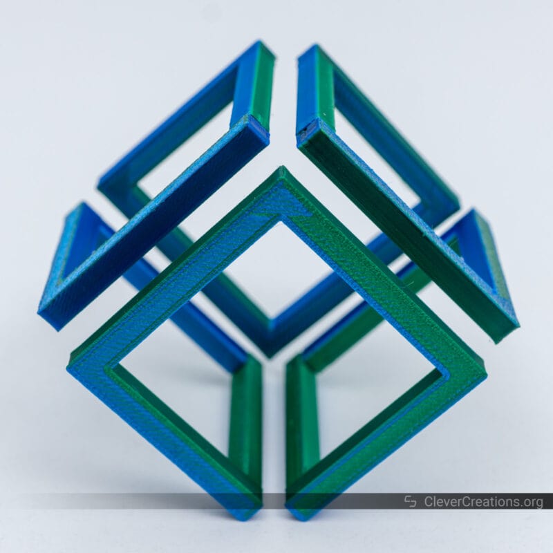A two-color filament 3D print