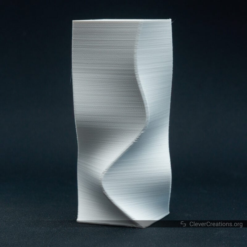 A 3D print in white fire-resistant polycarbonate material