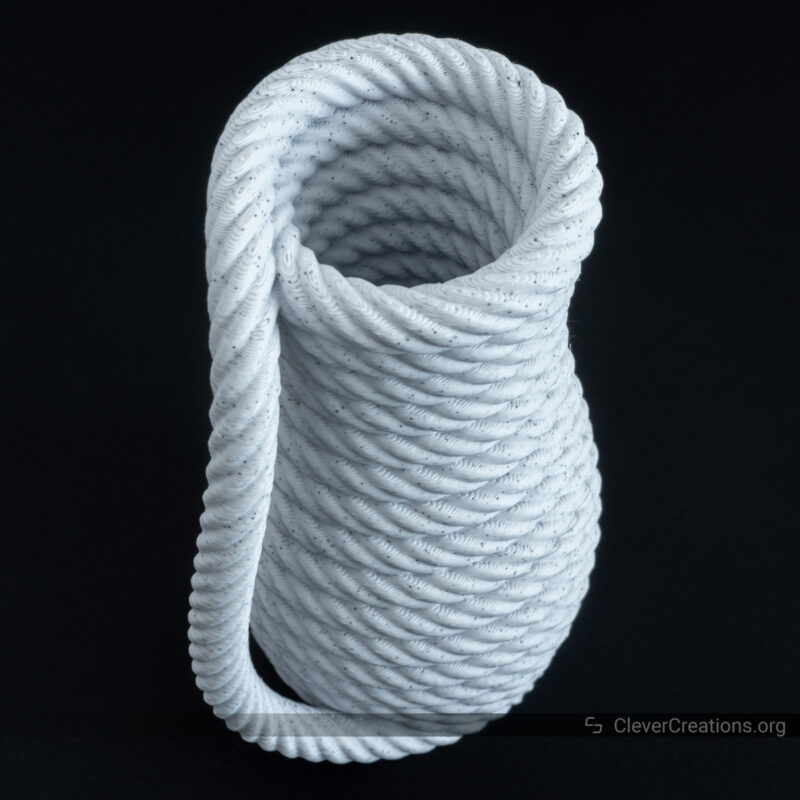 A marble PLA textured rope vase