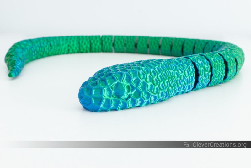 A multi-color 3D printed articulating snake