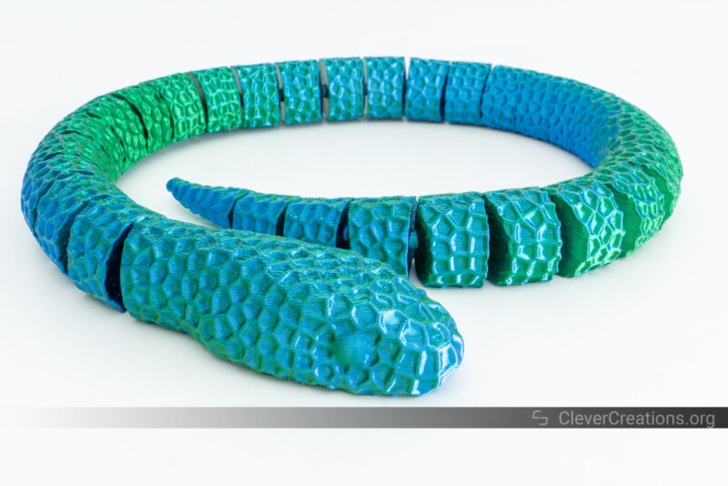 A multi-color 3D printed articulating snake