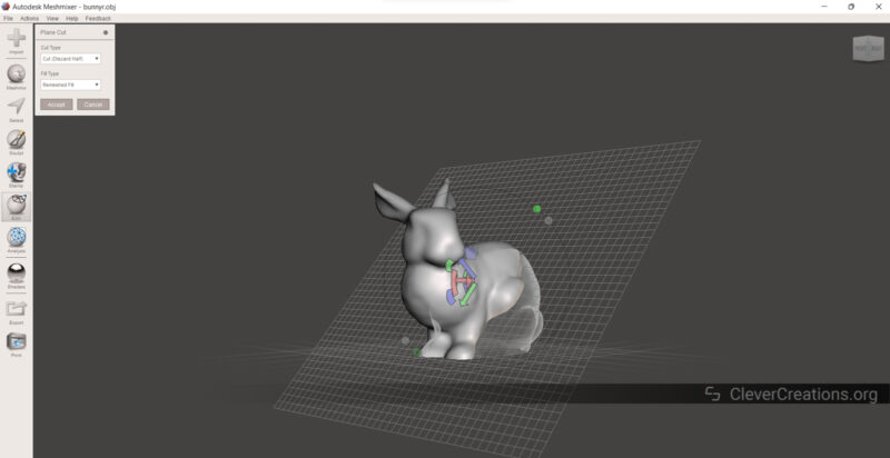A rabbit 3D model in Autodesk MMeshmixer