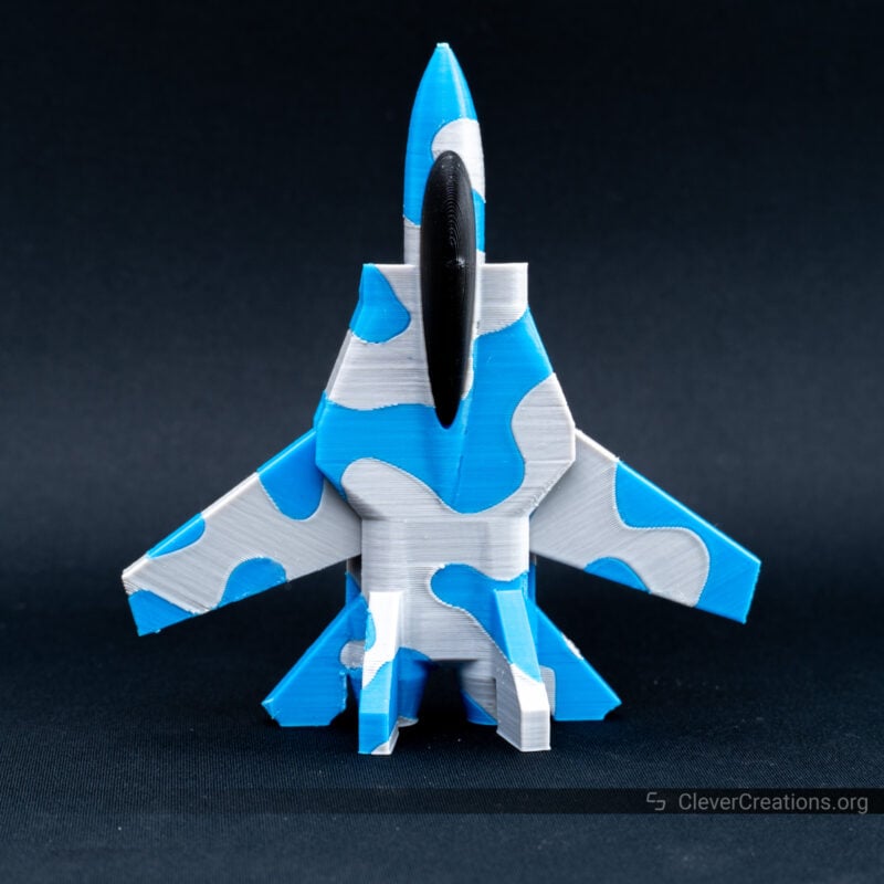 Triple color articulating jet test 3D print