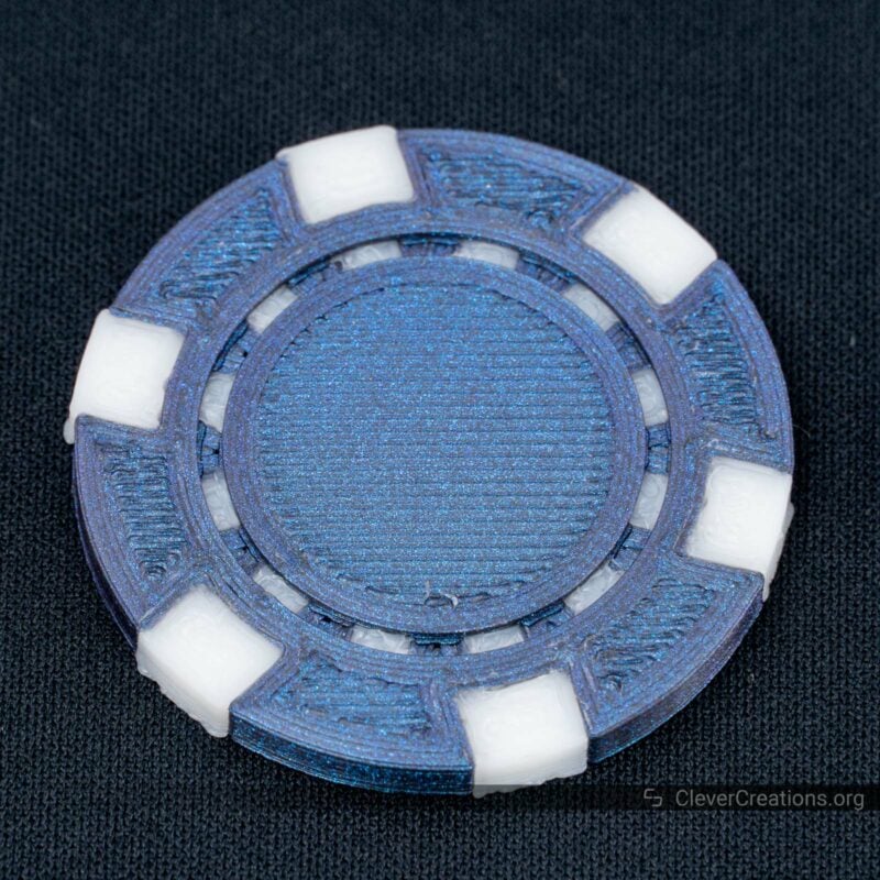 Two-color 3D printed poker chip