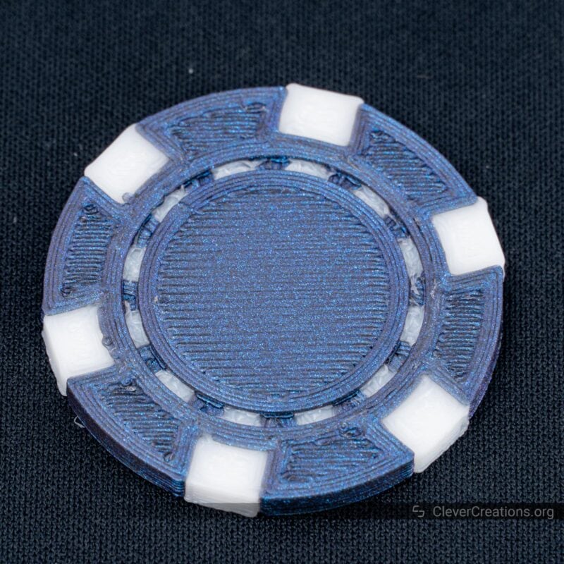 Two-color 3D printed poker chip