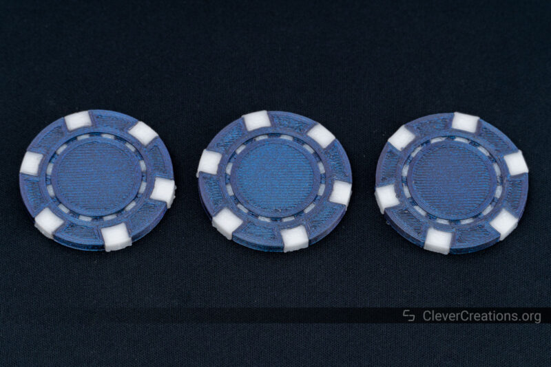Two-color 3D printed poker chips