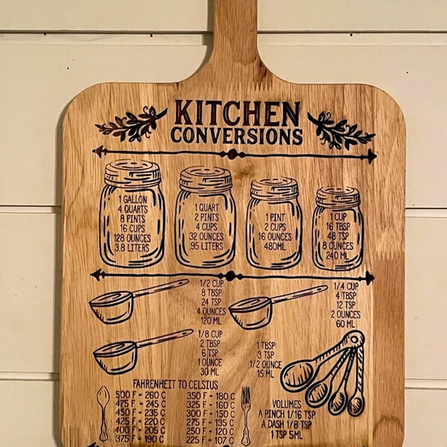 A laser engraved cutting board