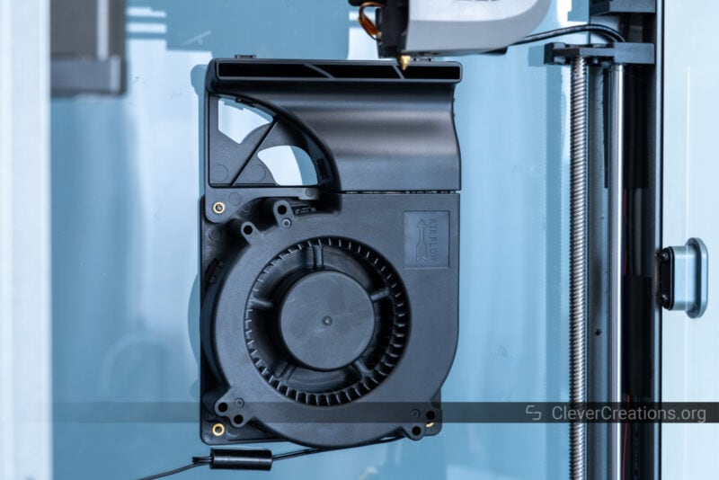 The powerful print cooling fan on the side of the Creality K1