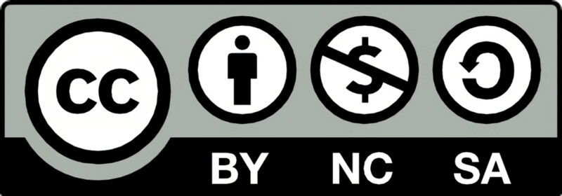 A visual representation of the Creative Commons - BY-NC-SA license