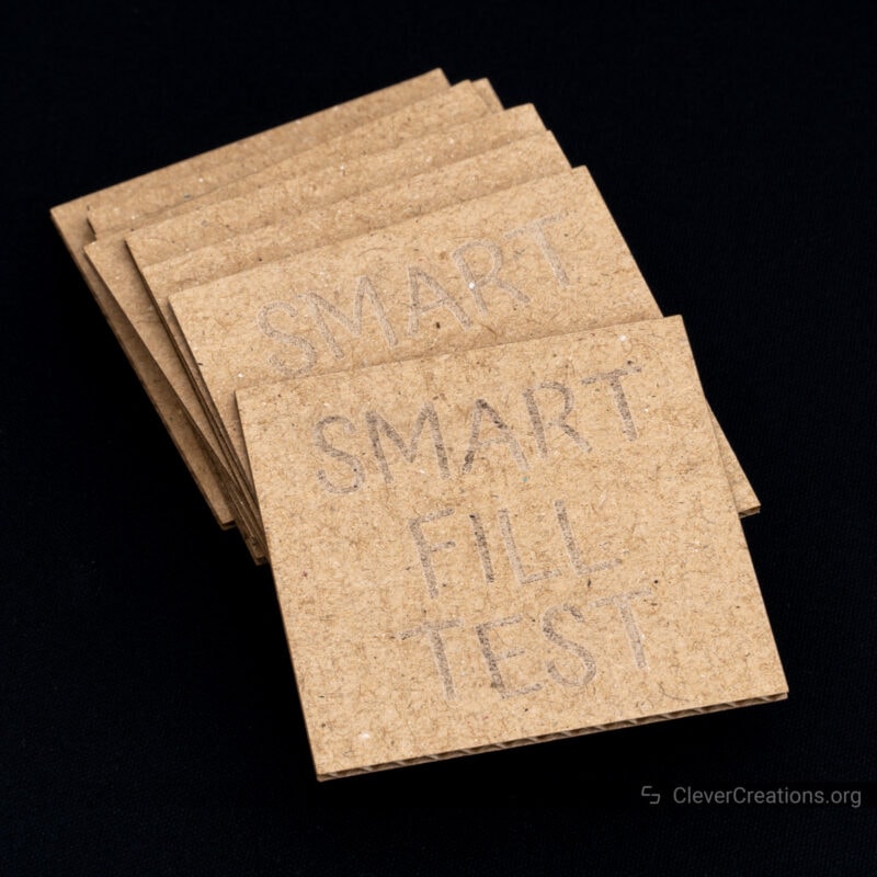 A collection of square cardboard pieces that have 