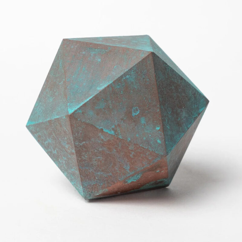 A polyhedron made in a type of copper PLA filament