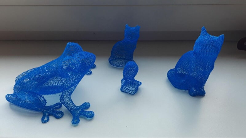 Example of wire prints in 3D printing