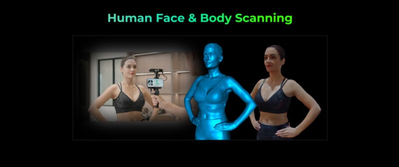 An example of human face and body scanning