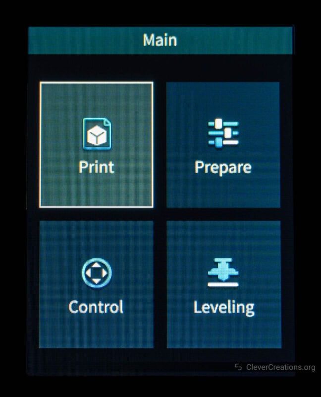 The main UI interface screen of the Creality Ender-3 V3 SE