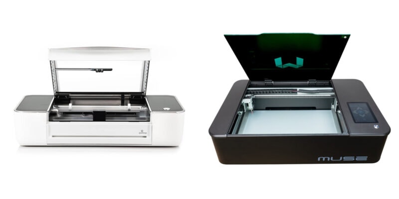 A comparison of the Glowforge vs Muse laser cutter machines