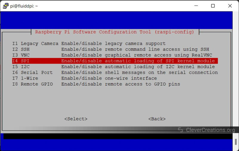 Screenshot of Raspberry Pi Software configuration tool