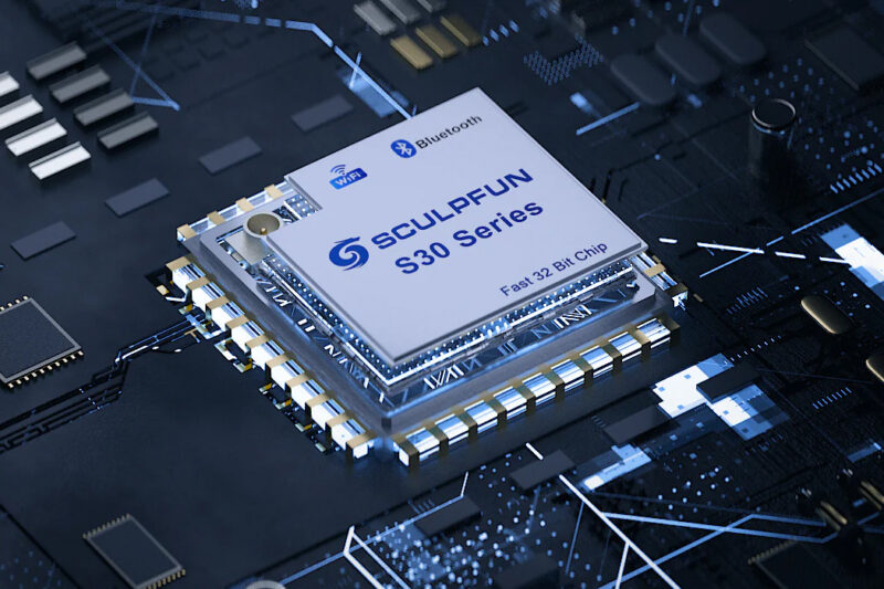 A render of the 32-bit processor of the Sculpfun S30 series.