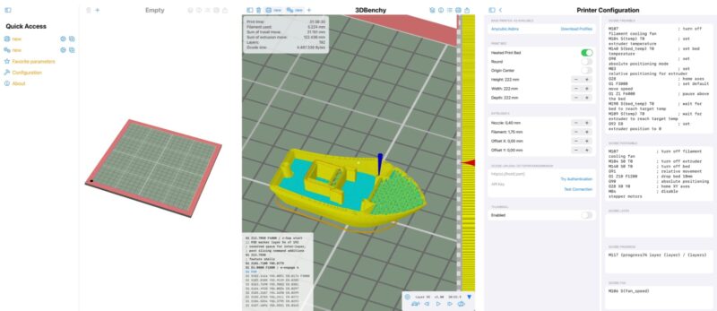 Screenshots of the Print to 3D iPad slicer software.