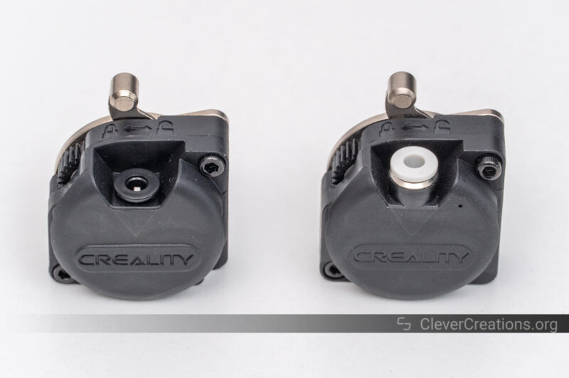 A comparison of the Creality K1 vs K1C extruder gear system.