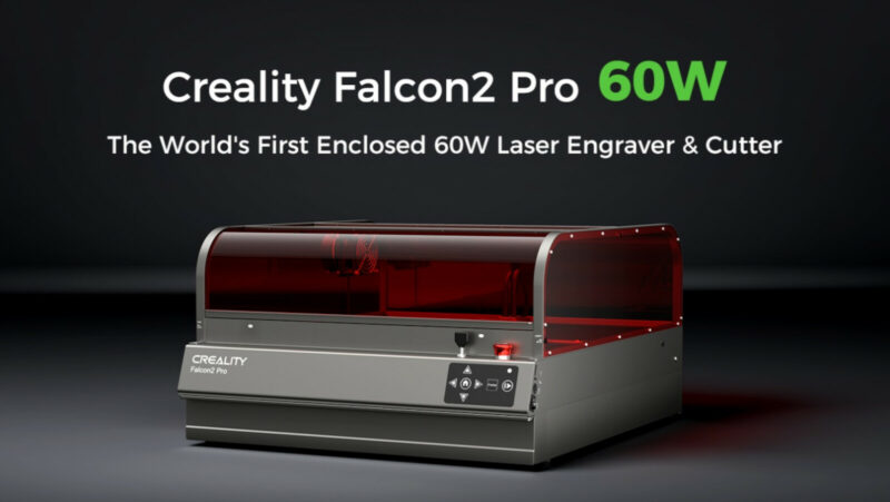 A render of the Creality Falcon2 Pro 60W laser engraver and cutting machine.